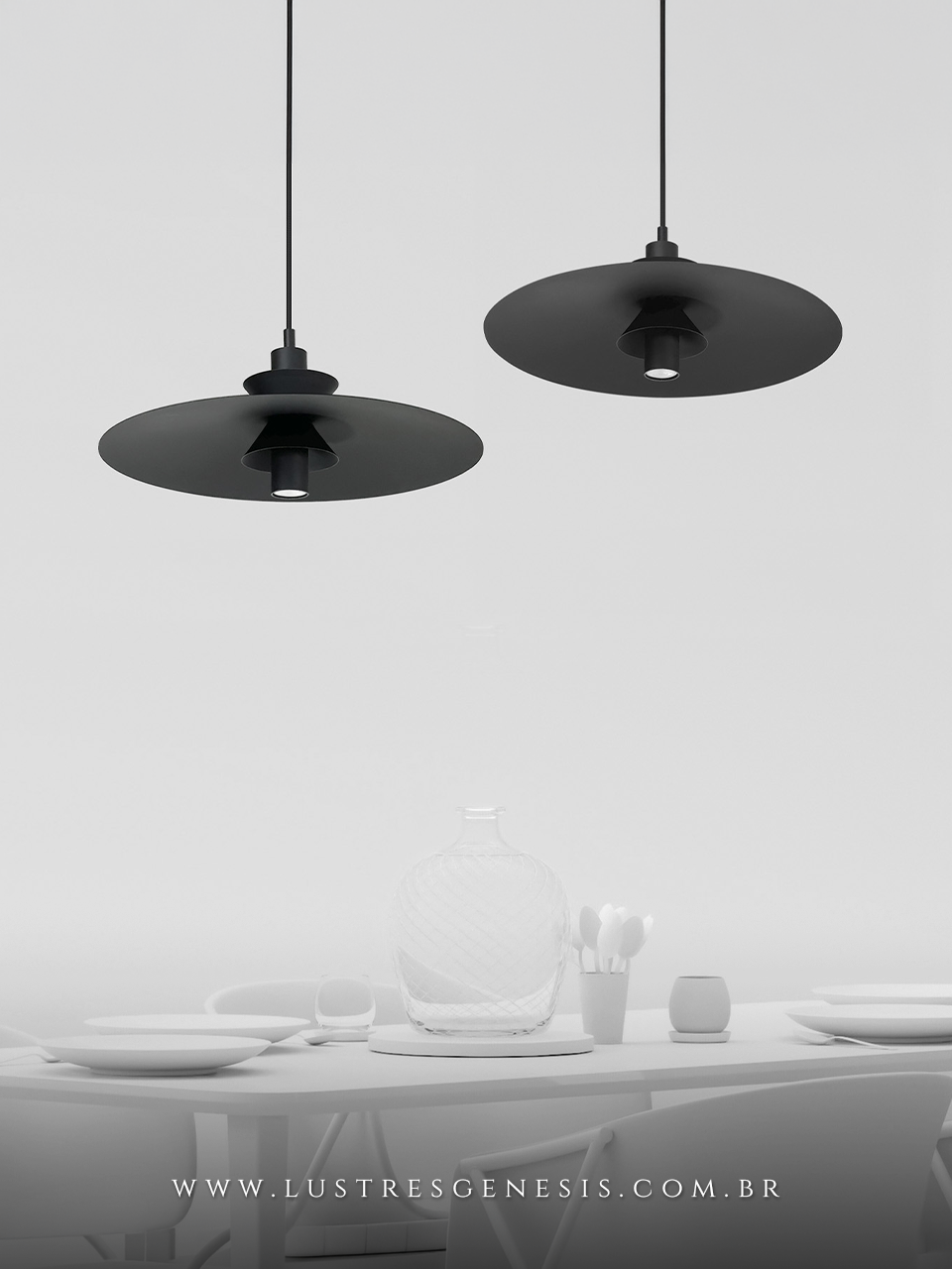 Luminaria Pendente Guanumbi Minimalista Lustre para Cabeceira de Cama, Lavabo, Banheiro, Balcao de Cozinha e Bancada Area Gourmet